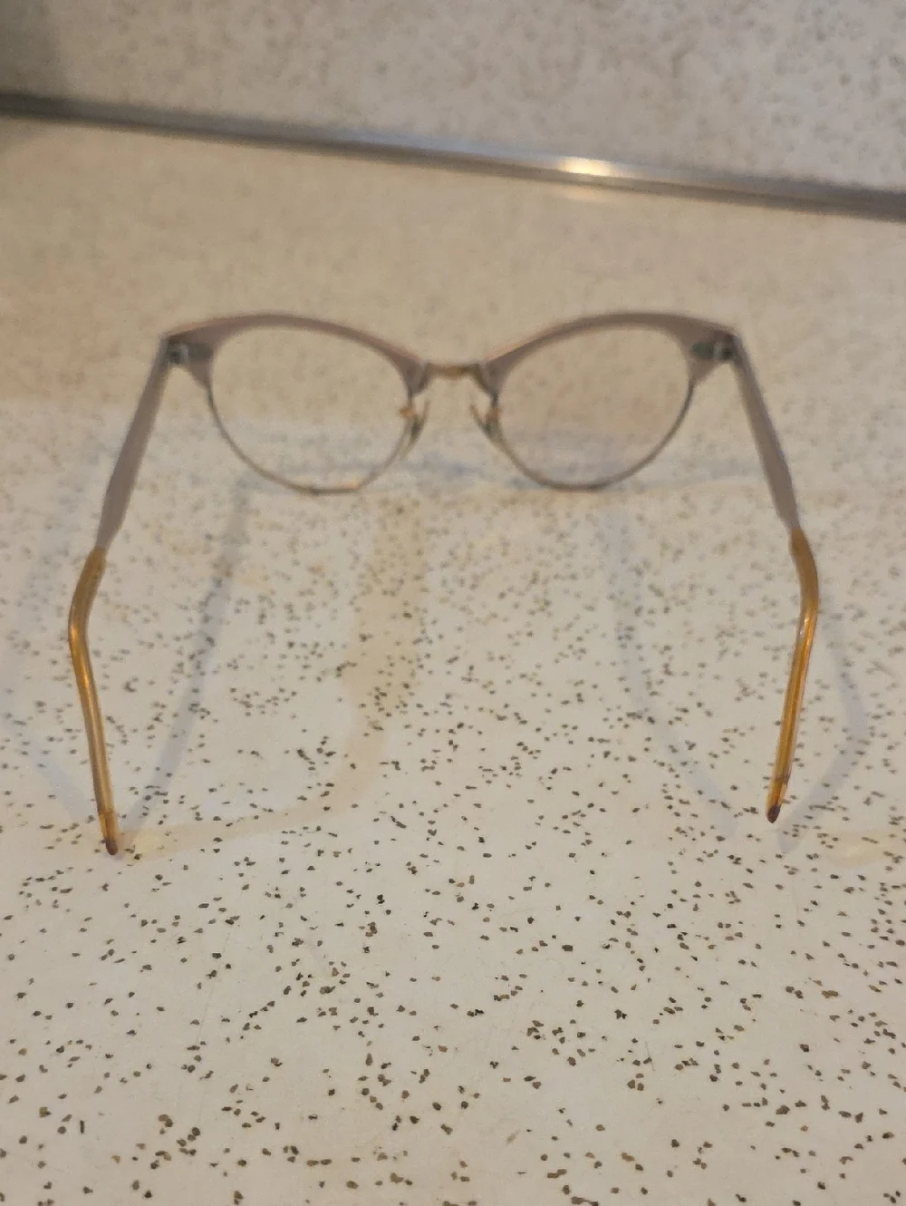Art Craft Vintage 50s Cat-Eye Glasses Frames Only Aluminum Silver 4 1/4, 5 1/2